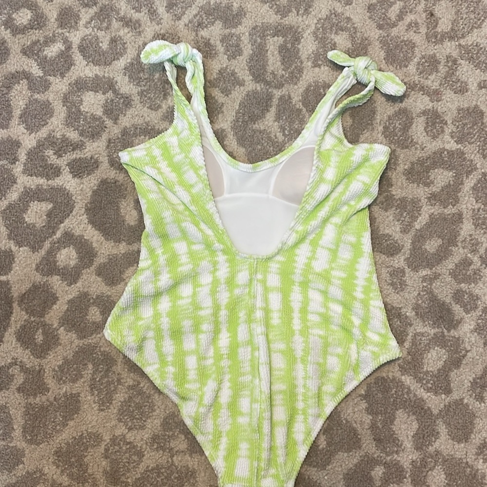 Kona Sol Crinkle Lime Green Tie Dye One Piece M - Picture 3 of 5